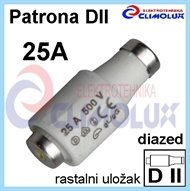 Patrona - Rastalni uložak DII 25A 500V gG-gL 